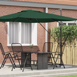 Berkfield Home Cantilever Roma Parasol Green 286x285x265 cm Aluminium | Size: 286 x 285 x 265 cm