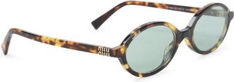 Miu Miu Brown Havana Oval Sunglasses