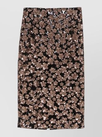 Max Mara embroidered sequin fitted skirt