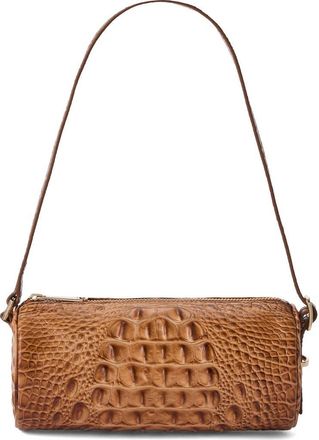 Brahmin Billie Croc Embossed Leather Barrel Bag in Cinnamon at Nordstrom