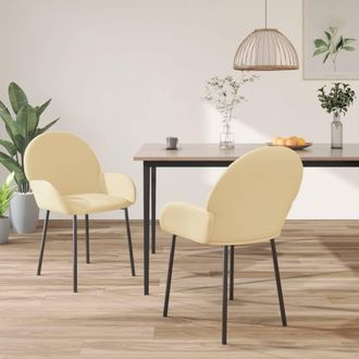 Nova Sillas De Comedor 2 Unidades Terciopelo Crema Vidaxl