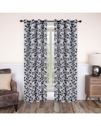Superior 52X96 Leaves Modern Bohemian Blackout 2Pc Curtain Panel Set