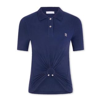 Paco Rabanne Polo con Monogramma e Dettagli Piercing - - Tops - Donna - Blu - XS
