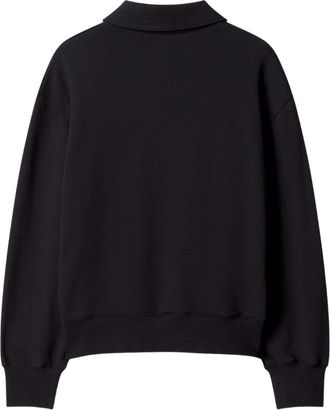 Maison Kitsun&eacute; Fox-Embroidered Cotton Sweatshirt - Black