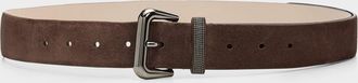 Brunello Cucinelli Monili-Trim Suede Belt