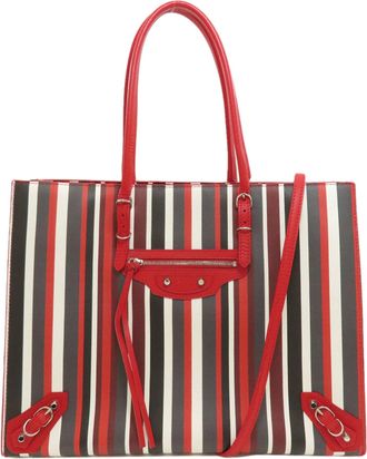 Balenciaga Red Color Leather Tote Bag (Pre-Owned)