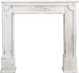 Mobili Rebecca Mobili Rebecca - Rebecca Mobili Marco Chimenea Madera Gris Estilo Decapado 100x105x21