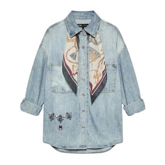 Liu Jo Camicia Vintage Digital - - Blouses & Shirts - Donna - Blu - M
