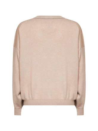 Brunello Cucinelli Womens Cashmere Crewneck Sweater Beige