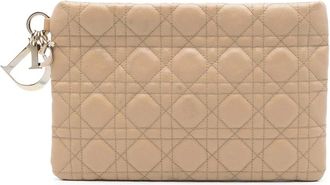 Dior Pre-owned Clutches, female, Brown, Size: ONE SIZE Pre-owned Quilted Pouch