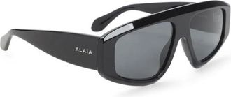 Alaia Zonnebril met vierkant montuur van acetaat - unisex - Accessoires - Zwart - Maat: 57 MM