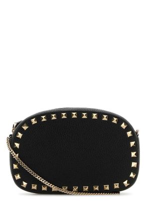 Valentino Garavani Black Leather Rockstud Crossbody Bag