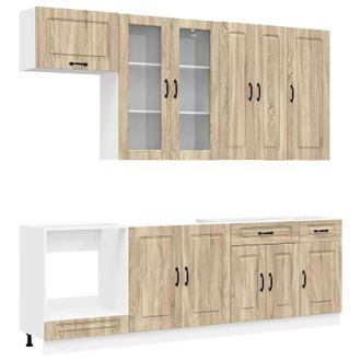 vidaXL Unidad De Cocina Kalmar 8 Uds. Roble Sonoma Vidaxl