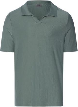 Hanro Travelwear Organic Cotton Collared Top in Studio Green at Nordstrom, Size Xx-Large