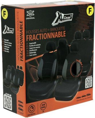 BasicXL Fundas De Coche - Xlcover - Fraccionables - Compatibles Con Airbags - Fundas Para Los Asientos Delanteros, Reposacabezas Y Banco Trasero