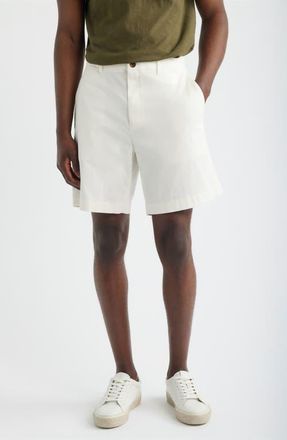 Theory Standard Chino in Moonsoft Cotton Blend Shorts in Winter Ivory at Nordstrom, Size 40