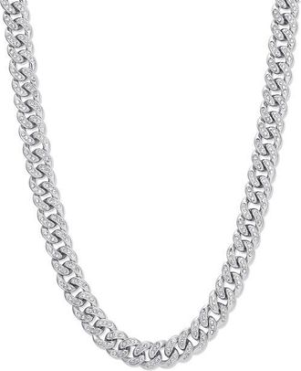 Brook & York Mens Cubic Zirconia Chain Link Necklace in Silver at Nordstrom