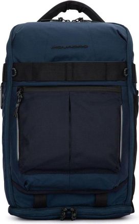 Piquadro logo-lettering backpack - unisex - Nylon - OS - Blue