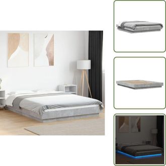 vidaXL Letto con doghe in compensato - vidaXL Giroletto Luci LED Grigio Cemento 120x190 cm Legno Multistrato - Letto con luci LED RGB