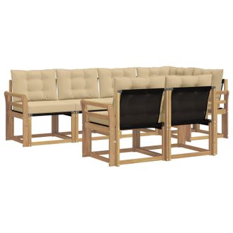 vidaXL Conjunto De Sof&aacute;s De Exterior Con Coj&iacute;n 7 Pcs Y Beige Vidaxl
