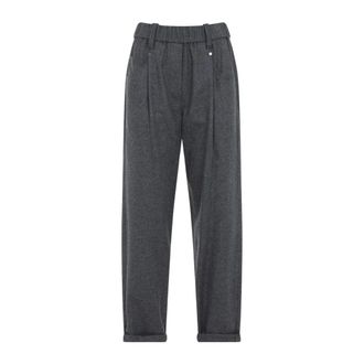 Brunello Cucinelli Pantalones Pull-On Mb 162P8417 - Trousers - Mujer - Gris - XS