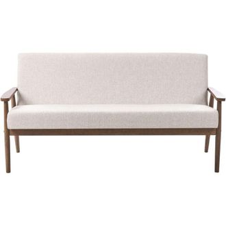 Beliani Sofa 3 Seater ESRUM Fabric Dark Brown/ Beige