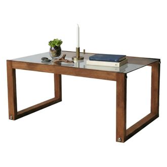 Dmora Dmora - Mesa De Caf&eacute; Gomeisa, Mesa De Centro Baja, Revistero Para Sof&aacute;, Estante De La Sala De Estar, 85x55h40 Cm, Roble, Con Embalaje Reforzado