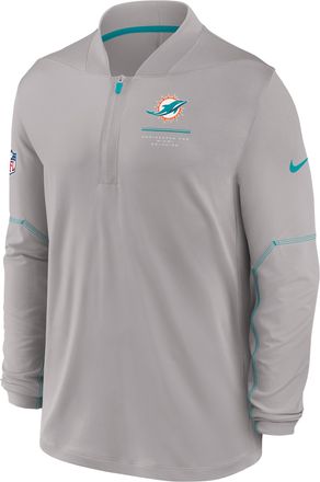 Nike Miami Dolphins Sideline Nike Mens Dri-FIT NFL 1/2-Zip Top in Grey | 03BA0B9A9P-EKU