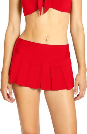 Robin Piccone Ava Skirted Bikini Bottoms in Fiery Red at Nordstrom, Size Medium