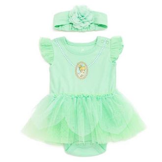 Disney Peter Pan Tinker Bell Cosplay 2-Piece Tutu Bodysuit and Headband Set in Mint Tinker Bell at Nordstrom, Size Newborn