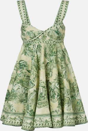 Alemais Al&eacute;mais Sara printed linen minidress