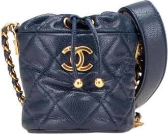 Chanel Pre-owned Bolso Cubo Acolchado de Caviar - Pre-owned - Mujer - Azul - ONE SIZE
