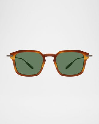Barton Perreira Men & apos;s Nolan Acetate & Titanium Square Sunglasses