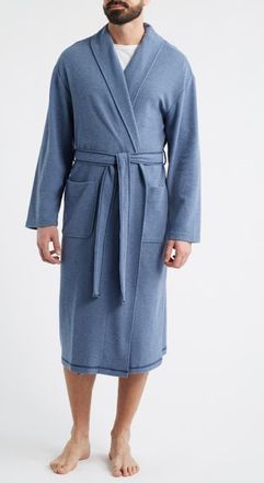Majestic International Coastal Heather Shawl Collar Cotton Robe in Heather Blue at Nordstrom, Size Large