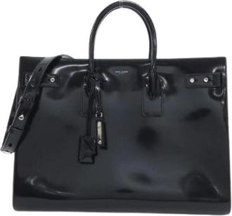 Saint Laurent Pre-owned Sac de Jour Thin Large Patent Leather Bag - Dames - Vintage Handtas - Zwart - ONE Size - Vintage