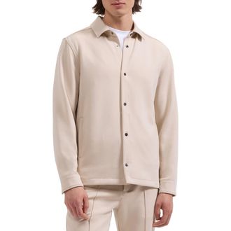 Bugatchi Soft Touch Knit Shirt Jacket in Almond at Nordstrom, Size Xx-Large