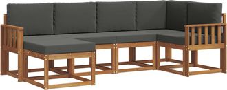 vidaXL Conjunto De Sof&aacute;s De Exterior 6 Uds. Natural Y Antracita Vidaxl