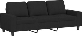 vidaXL Sofá de 3 plazas de tela negro 180 cm Vidaxl