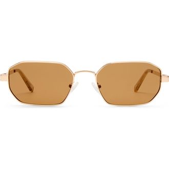 Le Specs Mythic 57mm Square Sunglasses in Gold /Light Brown Mono at Nordstrom