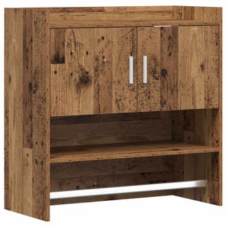 vidaXL Estante De Pared Montada En La Pared Madera Envejecida Vidaxl