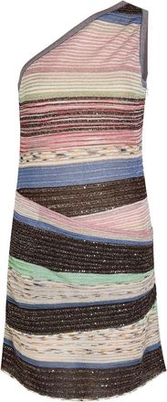 Missoni Striped Ruched Metallic-knit Mini Dress - Multi Multi - 44 (UK12 / M)