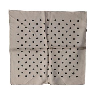 Dolce & Gabbana Pocket Scarves, male, Brown, Size: ONE SIZE Polka Dot Square Handkerchief Scarf