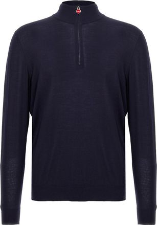 Kiton Navy Blue Logo Cardigan