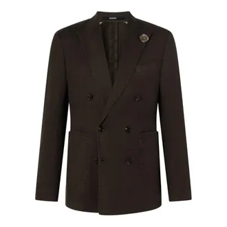 Joop Jassen, Heren, Bruin, XL, Leer, Heazy Double-Breasted Jacket