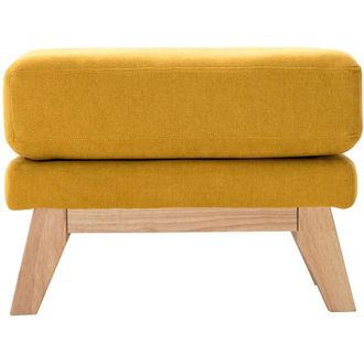 Miliboo Poggiapiedi scandinavo sfoderabile effetto velluto giallo senape oslo