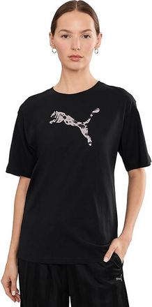Puma Essentials Graphics Animal Print Relaxed T-Shirts Womens Workout Puma Black : LG, Cotton
