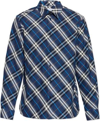 Burberry Robert Shirt - Heren - Casual Overhemden - Blauw - XS - Katoen - Overhemden