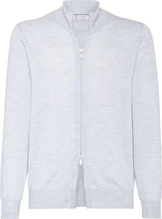 Brunello Cucinelli zip-up sweater - Blue