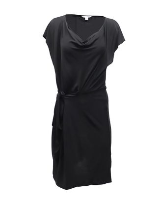 Diane Von F&uuml;rstenberg Diane Von Furstenberg Side-Tie Draped Dress in Black Viscose
