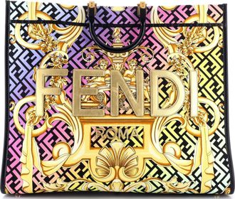 Versace x Fendi Fendace Sunshine Shopper Tote Printed Zucca Jacquard Large